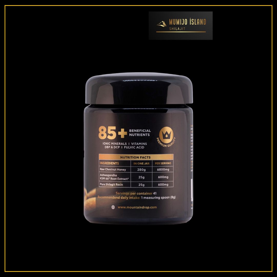 Ashwagandha, Shilajit og kastaníu hunang
