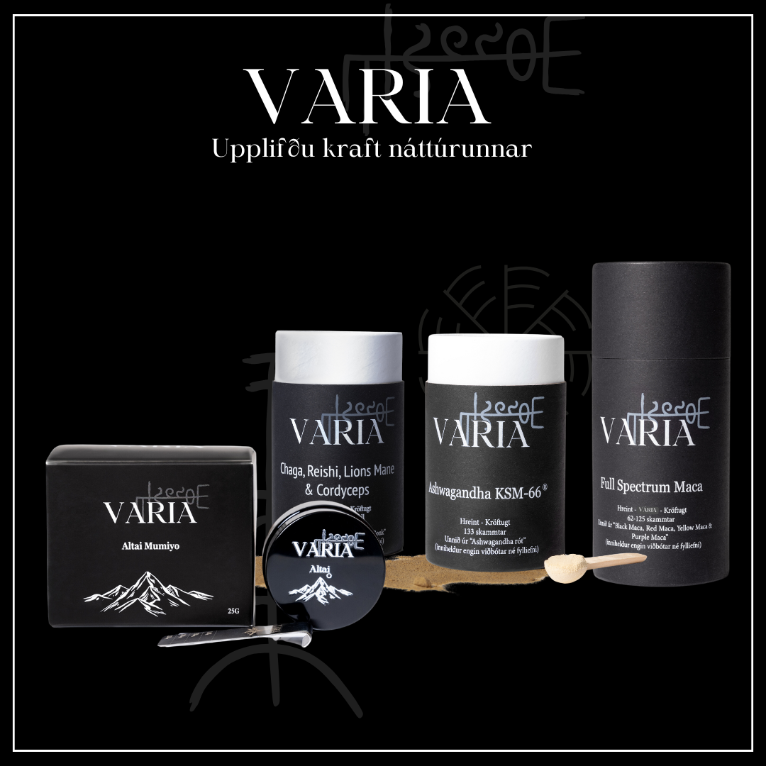 VARIA I (Shilajit, Ashwagandha KSM-66, Full Spectrum Maca, Chaga, Reishi& Lions Mane)