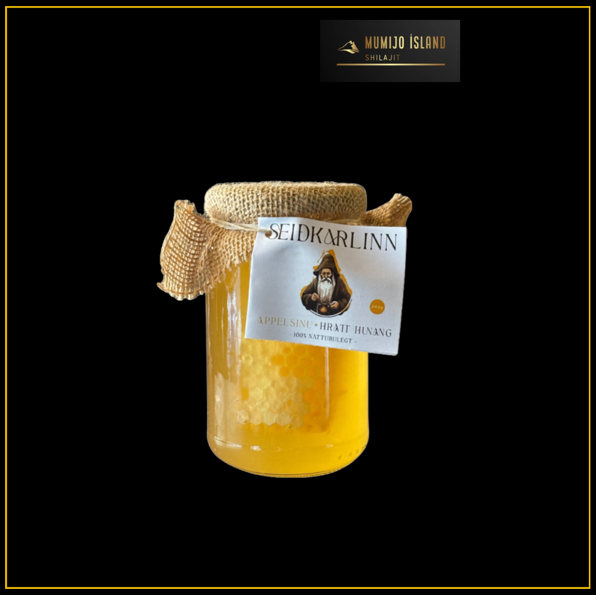 Seiðkarlinn Appelsínu Hrátt Hunang með Hunangskamb 500gr